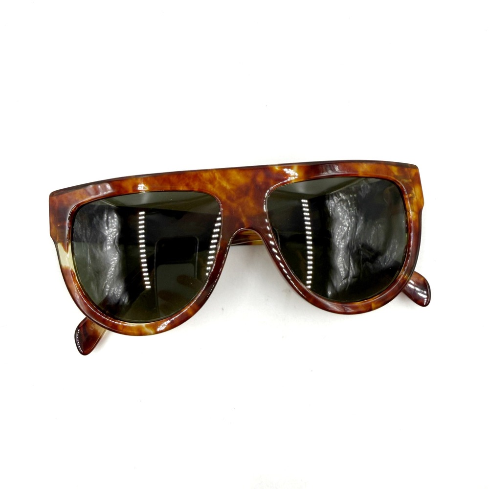 Celine Sunglasses Tortoiseshell Shadow Flat Top Oversized Women CL4001i - Picture 3 of 11